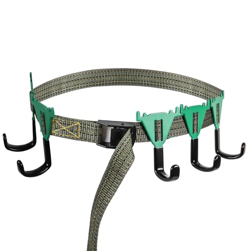 Ceadyxiao Treestand Strap Hangers with 5 Metal Gear Hooks for Tree Stand Platform Sadle Hunting Gears|Hunting Gear Equipment Hanger (5 Hanger)