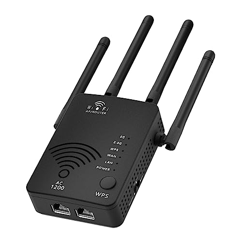 WiFi Extender, Dual-Band 1200Mbps Coverage up to 13,800 Square feet and 105+ Devices, WiFi Booster and Internet Range Extender, WiFi Extenders Signal Booster for Home, 5 Modes with Ethernet Port