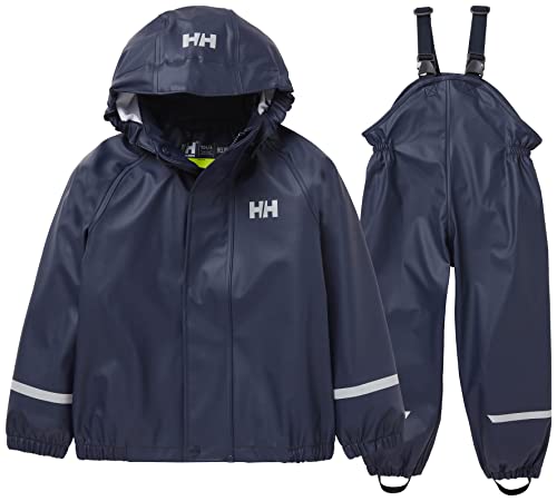 Helly Hansen Kids New Bergen PU Rainset, 597 Navy, 9