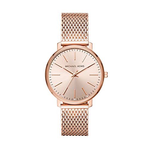 Michael Kors Pyper Three-Hand Rose Gold-Tone Stainless Steel Mesh Women's Watch (Model: MK4340)