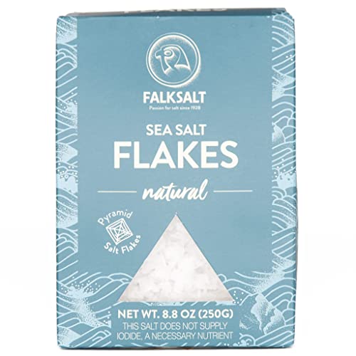 FALKSALT | Cyprus Organic Sea Salt Flakes, 8.8oz Box | Gourmet Flakey Sea Salt