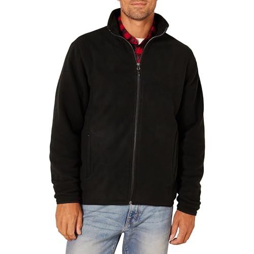 Amazon Essentials Men's Full-Zip Fleece Jacket (Available in Big & Tall), Black, Medium