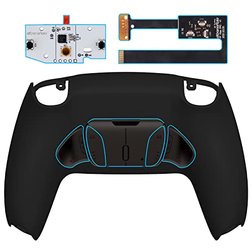 eXtremeRate Black Programmable Real Metal Buttons (RMB) Version RISE4 Remap Kit for PS5 Controller BDM 010 & BDM 020, Upgrade Board & Redesigned Back Shell & 4 Back Buttons for PS5 Controller