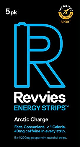 Revvies Energy Strips | Arctic Charge | 50 Strips | 40mg Caffeine Strip | 2 Strip = Coffee/Energy Drink | Less than 2 Calories | Vegan 10 x 5PK…