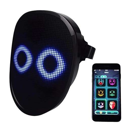 Depointer Life Led Mask with Bluetooth-compatible App Controlled, Customizable Shining Mask, unisex-adult