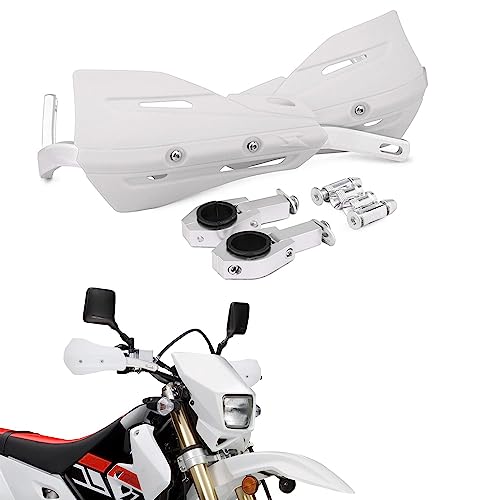 7/8' and 1 1/8' Aluminum Motocross Handguards Universal Hand Guards For Dirt Bike Motorcycle MX Supermoto Racing ATV Quad KAYO (White)