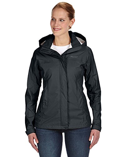 MARMOT Women’s PreCip Rain Jacket | Lightweight, Waterproof, Black, Medium