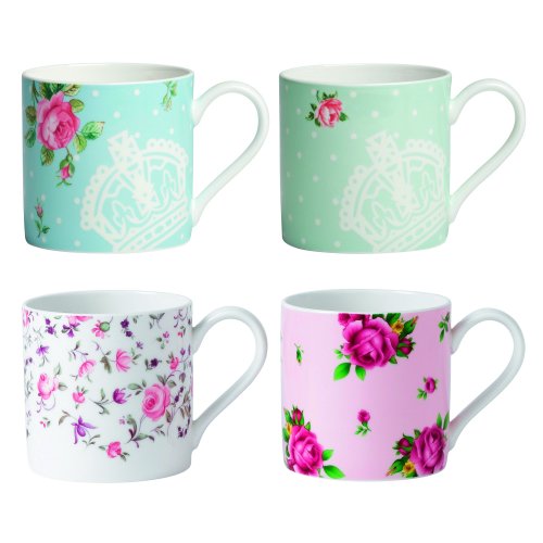 Royal Albert New Country Roses Tea Party Mugs Set of 4