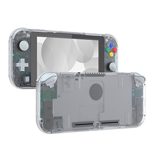 eXtremeRate Transparent Clear DIY Replacement Shell for Nintendo Switch Lite, NSL Handheld Controller Housing w/Screen Protector, Custom Case Cover for Nintendo Switch Lite