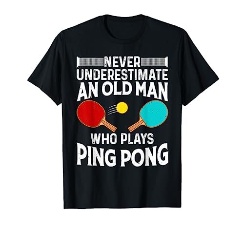 Funny Ping Pong Design Men Dad Grandpa Table Tennis Player T-Shirt