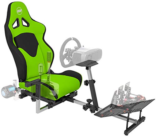 OpenWheeler GEN3 Racing Wheel Stand Cockpit Green on Black | Fits All Logitech G923 | G29 | G920 | Thrustmaster | Fanatec Wheels | Compatible with Xbox One, PS4, PC Platforms