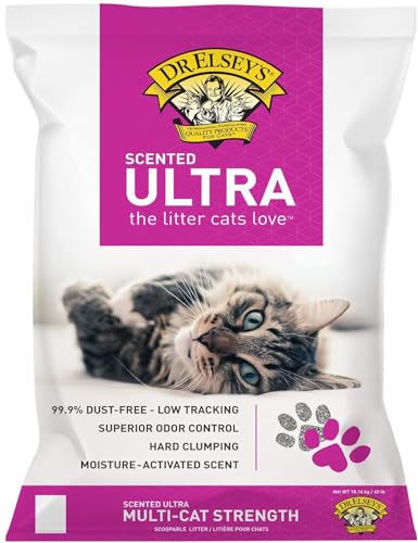 Dr. Elsey's Premium Clumping Cat Litter | Ultra Scented | 99.9% Dust-Free, Low Tracking, Hard Clumping, Superior Odor Control, Natural Ingredients & Moisture-Activated Scent