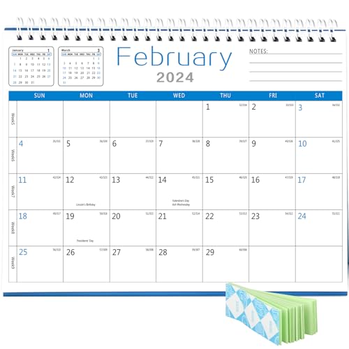 BHR Desk Wall Calendar 2024-2025,Monthly Desk Calendar from January 2024-June 2025,10'×8' Standing Flip Desktop Calendar