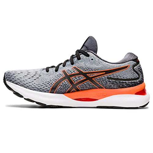 ASICS Men's Gel-Nimbus 24 Running Shoes, 10.5, Sheet Rock/Shocking Orange