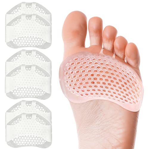 Metatarsal Pads Women Men 6 Pack, Reusable Gel Ball of Foot Cushion for Women High Heels, Foot Pads for Pain Relief for Shoes Pads, Bunion Forefoot Pads, Foot Cushion for Ball of Feet