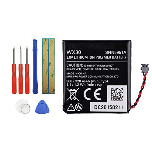 Vvsialeek [2023 New] WX30 SNN5951A Watch Replacement Battery Compatible with Motorola Moto 360 1st-Gen Smart Watch with Toolkit
