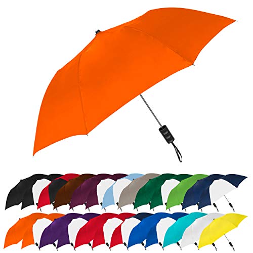 STROMBERGBRAND UMBRELLAS Spectrum Popular Style 16' Automatic Open Umbrella Light Weight Travel Folding Umbrella for Men and Women, (Orange)