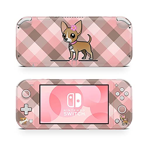 ZOOMHITSKINS Switch Lite Accessories, Compatible for Nintendo Switch Lite Skin, Chihuahua Dog Lovers Cute Cartoon Kawaii Puppy Polka Dots, 3M Vinyl, Durable & Fit, Easy to Install, Made in The USA