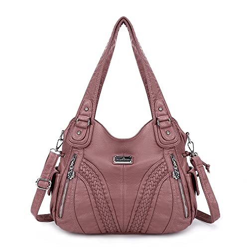 Purses and Handbags Women Fashion Tote Bag Shoulder Bags Top Handle Satchel Purses Washed Synthetic Leather Handbag…