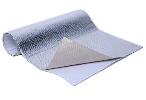 WISAUTO Aluminized Heat Shield Thermal Barrier Adhesive Backed Heat Blanket (12'' X 24'')