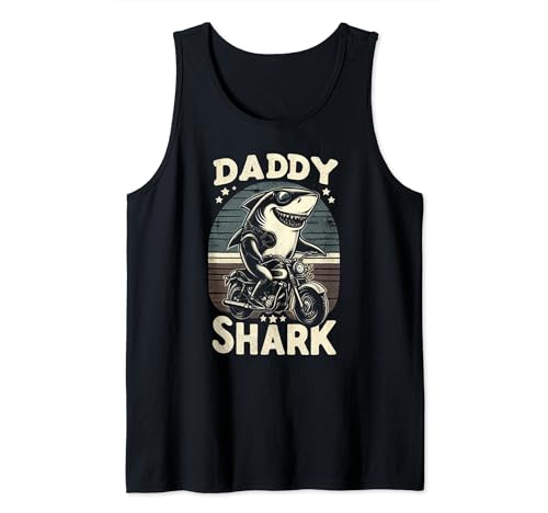 Daddy shark funny shark tee bicycle cyclist Tank Top