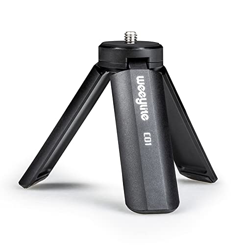 1/4 Mini Tripod, Tabletop Desktop Stand Compact Tripod with 1/4' Screw for weeylite K21 Stick Light, S03/S05 Pocket Photo Light, Camera, Smooth 4, Osmo Mobile, Vimble 2, Gimbal Handle Grip Stabilizer