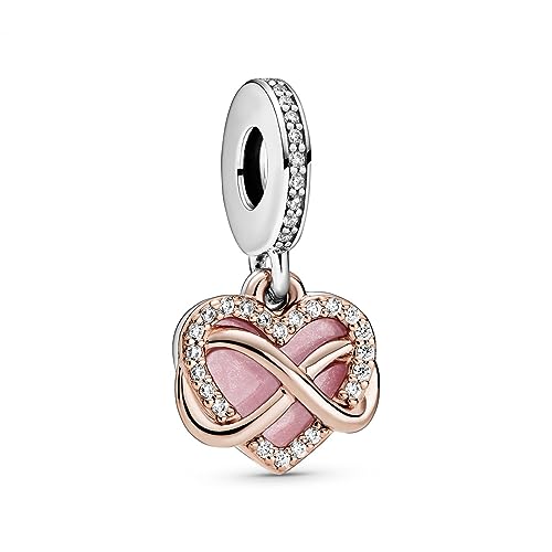 Pandora Sparkling Infinity Heart Dangle Charm Bracelet Charm Moments Bracelets - Stunning Women's Jewelry - Made Rose, Sterling Silver, Cubic Zirconia & Enamel