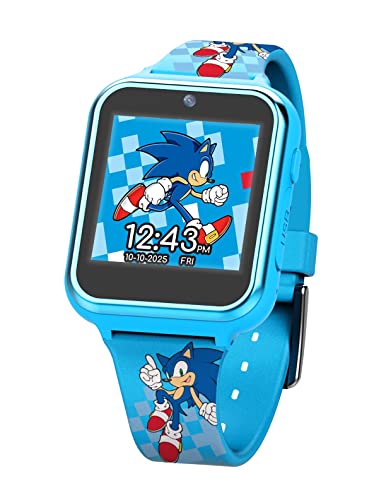 SEGA Sonic the Hedgehog Educational Learning Touchscreen Smart Watch Toy for Boys, Girls, Toddlers - Selfie Cam, Learning Games, Alarm, Calculator, Pedometer (Model: SNC4055AZ)