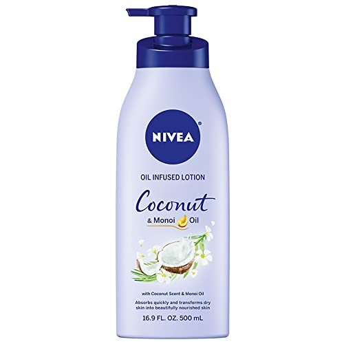 NIVEA Oil Infused Body Lotion, Coconut and Monoi Oil, Body Lotion for Dry Skin, 16.9 Fl Oz Pump Bottle