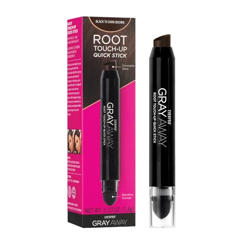 EVERPRO Gray Away Root Touchup Quick Stick, Black/Dark Brown, 0.1 Oz