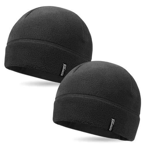 2 Pack Tactical Fleece Cap Winter Warm Beanie Military Army Watch Cap Gift for Men Women