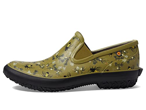 BOGS Women's Patch Slip-on-Bees Clog, Olive, 9