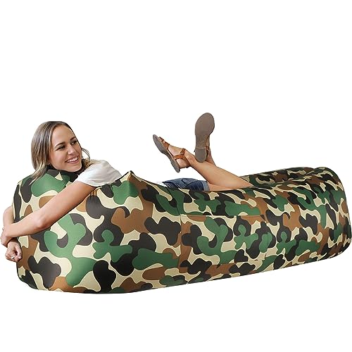 WEKAPO Inflatable Couch Air Lounger Chair - Camping & Beach Accessories, Portable Blow up Sofa for Hiking, Lawn, Indoor/Outdoor Movies & Music Festivals. Lightweight and Easy to Set Up Air Hammock