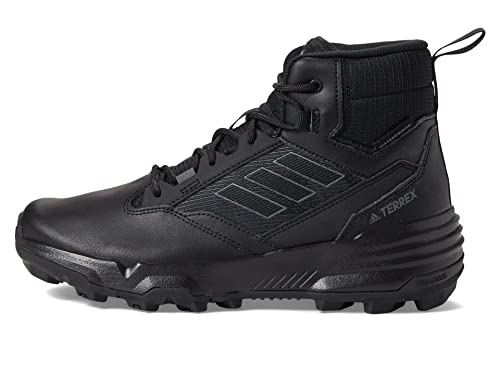 adidas Men's Unity Leather Mid RAIN.RDY Walking Shoe, Black/Grey/Grey, 10