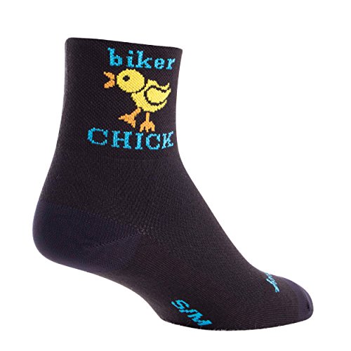 SockGuy, Women's Cycling Sock, Biker Chick, 3 inch