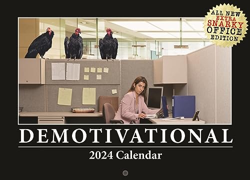 Demotivational Calendar 2024 Snarky Gift Monthly Wall Calander Unmotivational Silly Gifts Demotivator 12 Month