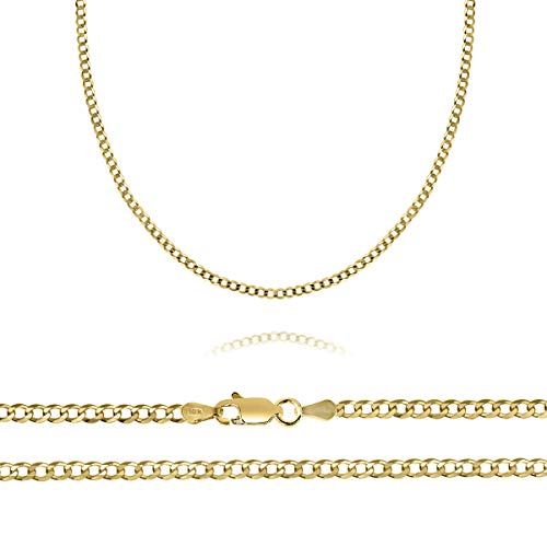 Orostar 10K Yellow Gold 2mm Curb Chain Necklace, 16' - 30' (20)