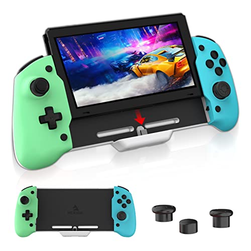 NexiGo Gripcon Switch Controller for Handheld Mode, Ergonomic Controller for Nintendo Switch with 6-Axis Gyro, Dual Motor Vibration, Compatible with All Games of Switch, Not for OLED, Island Village
