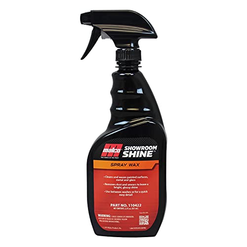 Malco Showroom Shine Spray Car Wax – Best Car Wax Spray for Professional Finish/Easy to Use Instant Detailer Spray/Cleans and Waxes Painted Surfaces, Metal and Glass / 22oz. (110422)