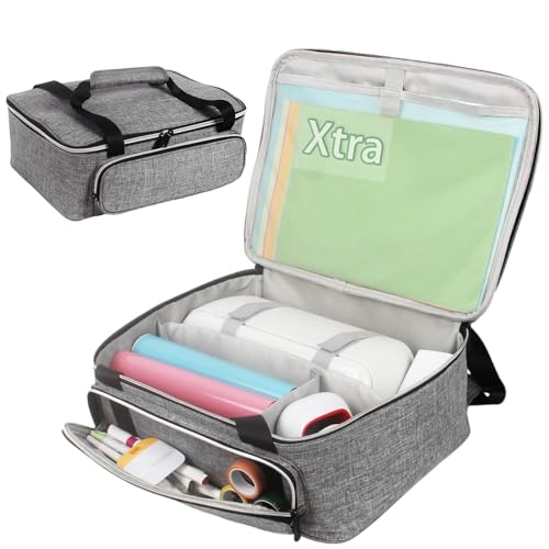 LOPASA Carrying Case for Cricut Joy Xtra, Tote Bag for Extra Machine Storage, Dust Cover, and Travel Carry, Xtra Accessories Bundles Organization and Protection, Store Various Supplies(Grey)