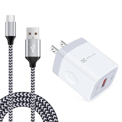 OrSunday Quick Charge 3.0 Fast Charger Compatible LG Stylo 4/5/6, LG G5 G6 G7 G8 V20 V30 V40 V50 ThinQ, Samsung Galaxy S24 S23 S22 S21, 18W Rapid Wall Charger with 6Ft USB Type C Charging Cord Cable