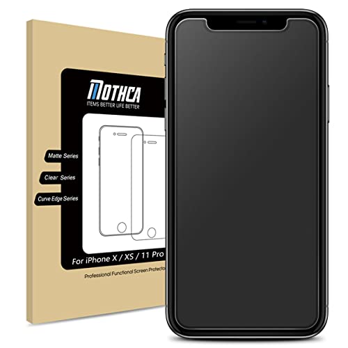 Mothca Matte Glass Screen Protector Compatible with iPhone XS/iPhone X/iPhone 11 Pro Anti-Glare & Anti-Fingerprint Tempered Glass Clear Film Case Friendly 3D Touch Bubble Free for iPhone XS/X/11 Pro