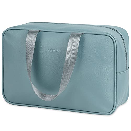 Full Size Toiletry Bag Women Large Cosmetic Bag Travel Makeup Bag Organizer Medicine Bag for Toiletries Essentials Accessories (Large, Greyish Blue)