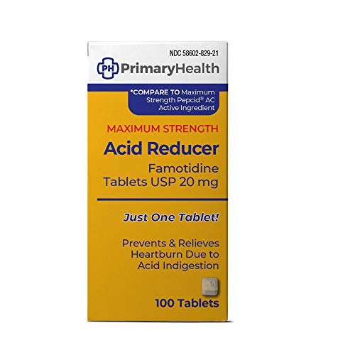 Primary Health Maximum Strength Acid Reducer Famotidine 20mg Tablets, 100Count