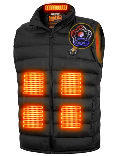 KOPLO Heated Vest for Men, Lightweight Rechargeable Electric Heating Vest with 14400mAh Battery Pack(Large)