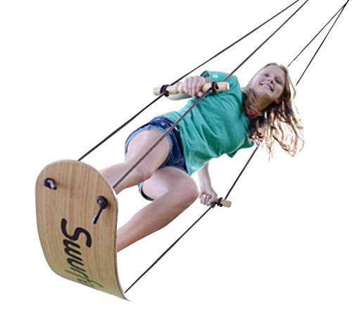Swurfer The Original Tree Swing Stand Up Surfing Swing with Skateboard Seat Design and Adjustable Handles (Bamboo-Limited Edition)