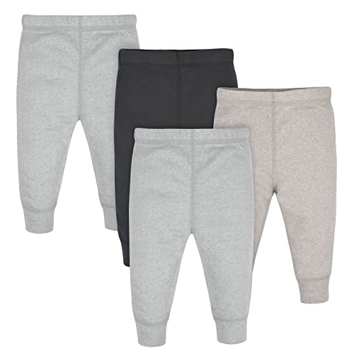 Gerber Baby Boys' Multi-Pack Pants, Gray Heather/Black, 3-6 Months