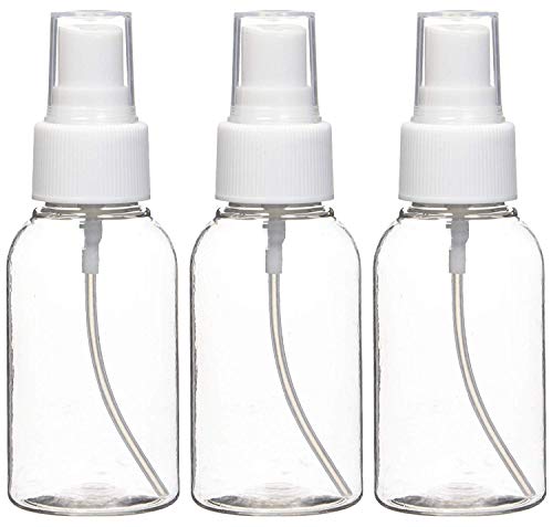 Atomizer Spray Bottle 3-Pack, Mini Spray Bottle 2.5 oz - Clear, Leak Proof, Travel, TSA Approved, Hair, Face, Essential Oils - Fine Mist Spritzer