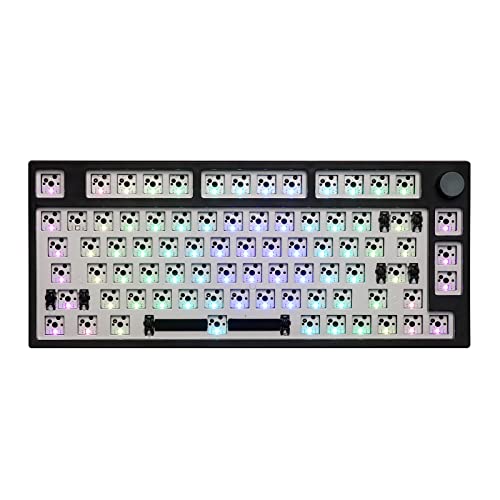 EPOMAKER TH80 Pro Barebones Keyboard Kit, 75% Hot Swap Wireless Mechanical Keyboard Kit, Bluetooth 5.0/2.4GHz/Wired RGB Gaming Keyboard, with Foams, South-Facing LEDs for Win/Mac/PS5/PS4/Xbox (Black)