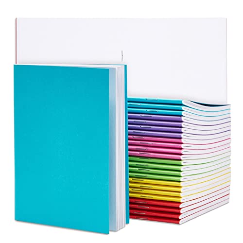 Paper Junkie 24 Pack Blank Books for Kids to Write Stories, Bulk Small Notebooks Journals for Students, Drawing, Sketching, Unlined Pocket Size (Colorful Covers, 4.3 x 5.6 In)